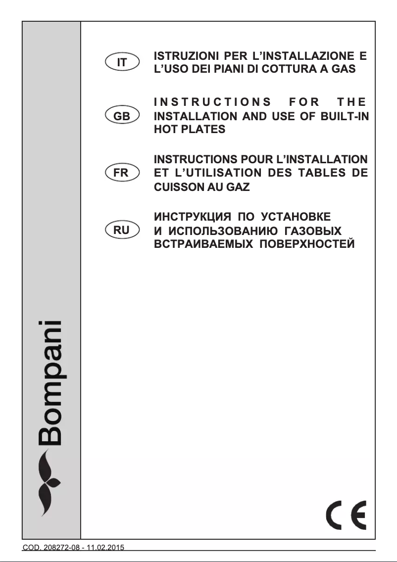 Page 1 de la notice Manuel utilisateur Bompani BO212MAN