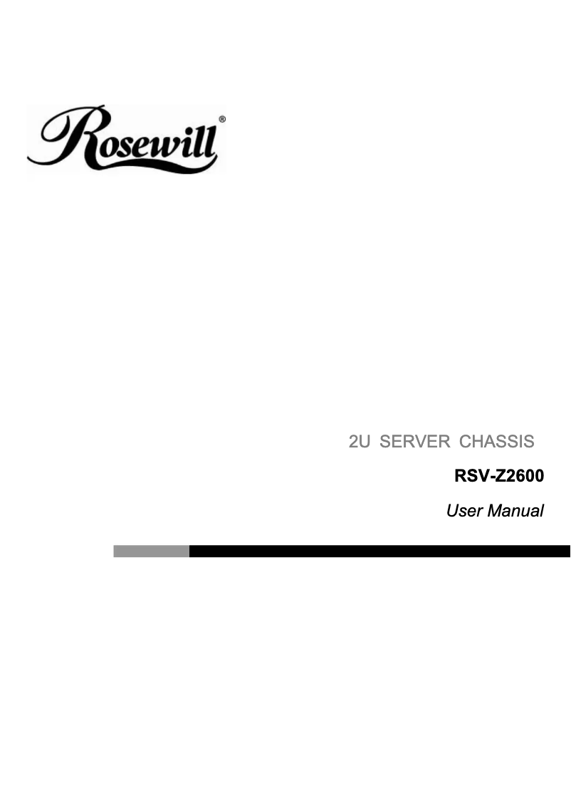 Page n°1 - Manuel utilisateur Rosewill RSV-Z2600