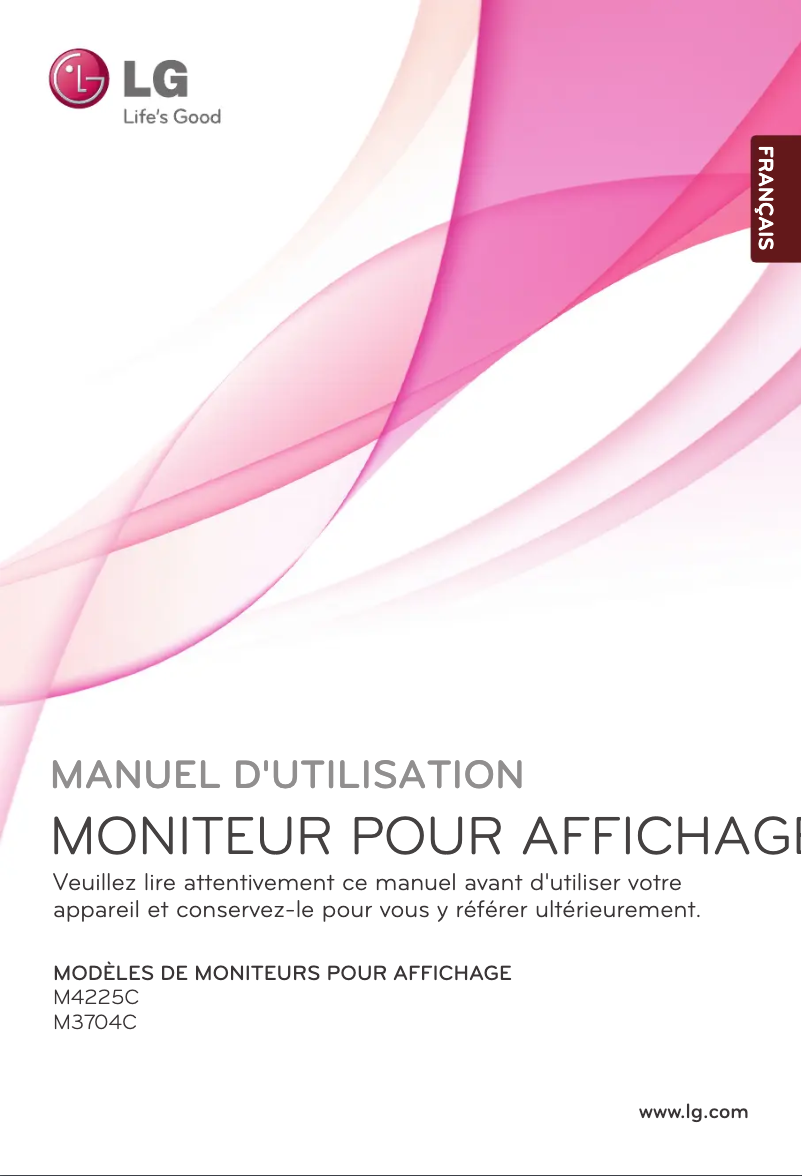 Page 1 de la notice Manuel utilisateur LG M3704C