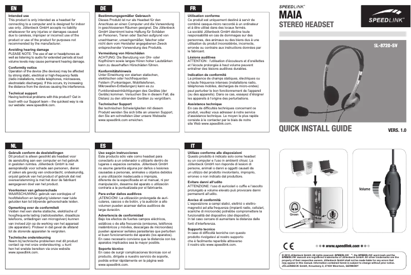 Image de la première page du manuel de l'appareil Maia SL-8720