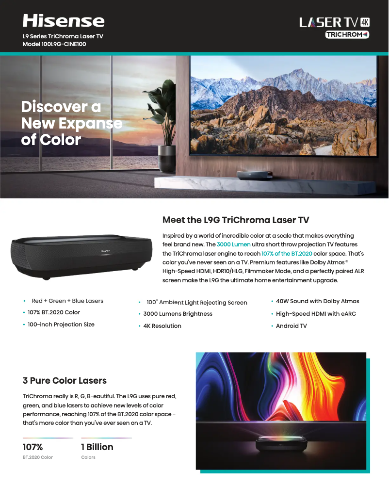 Image de la première page du manuel de l'appareil 100L9G-CINE100