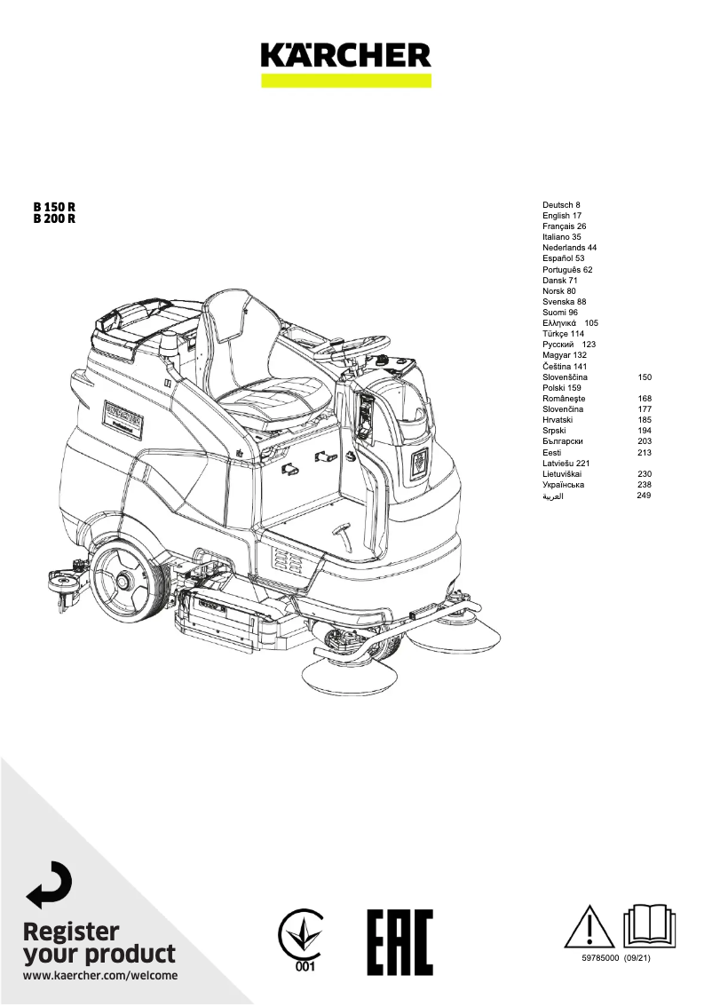 Page n°1 - Manuel utilisateur Kärcher B 150 R Bp