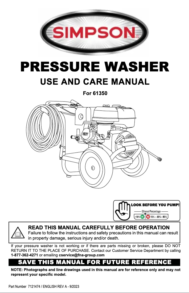 Página 1 del manual Manual de usuario Simpson Pro Series PS61350
