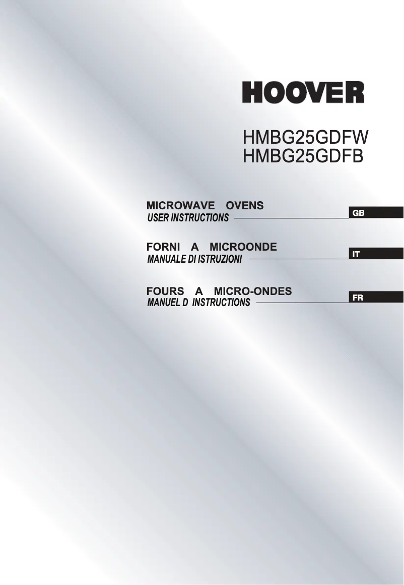 Page 1 de la notice Manuel utilisateur Hoover HMB 20 GDFX