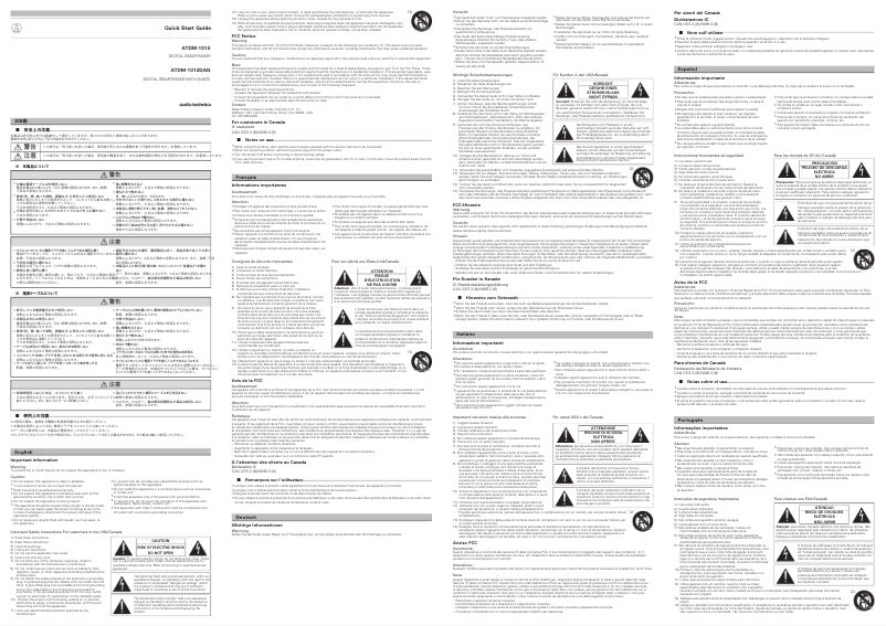 Image de la première page du manuel de l'appareil ATDM-1012