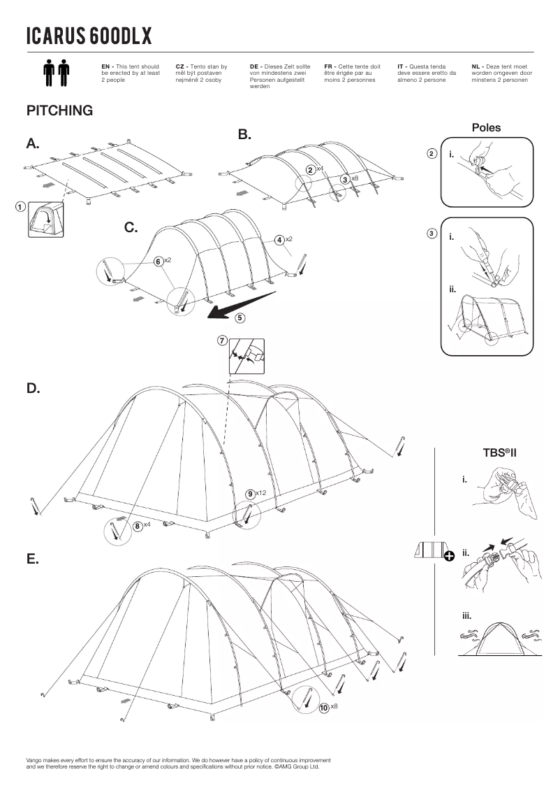 Page n°1 - Manuel utilisateur Vango Icarus 600DLX