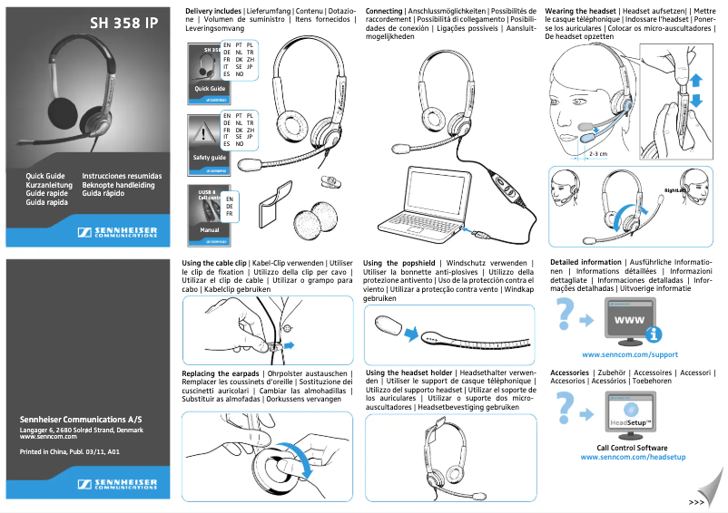 Page 1 de la notice Manuel utilisateur Sennheiser SH 358 IP