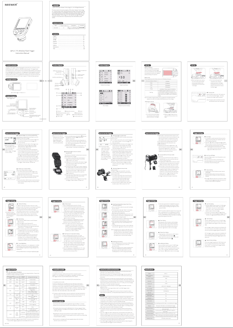 Page 1 de la notice Manuel utilisateur Neewer QPRO-C