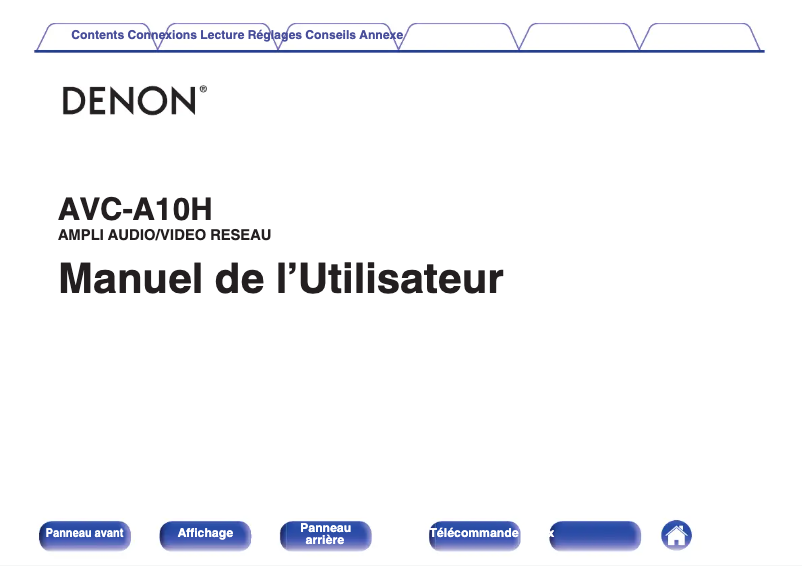 Page 1 de la notice Manuel utilisateur Denon AVC-A10H