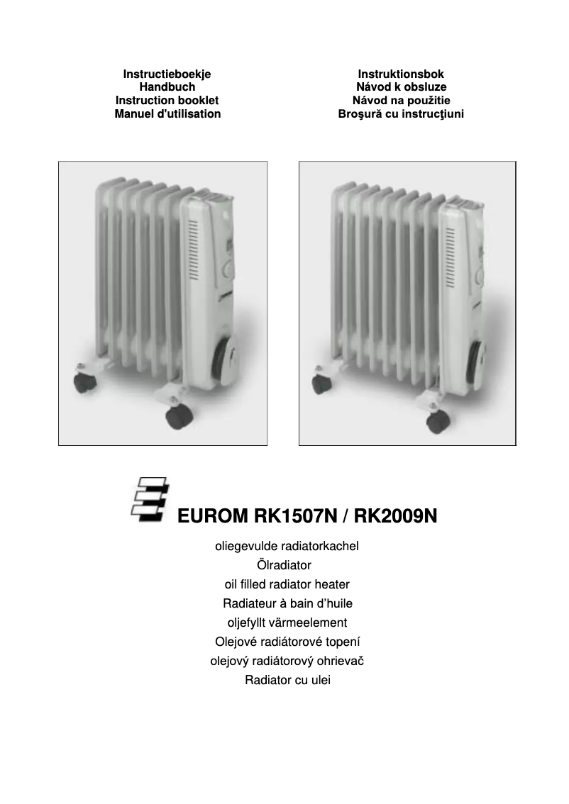 Page 1 of the manual User Manual Eurom RK2009N