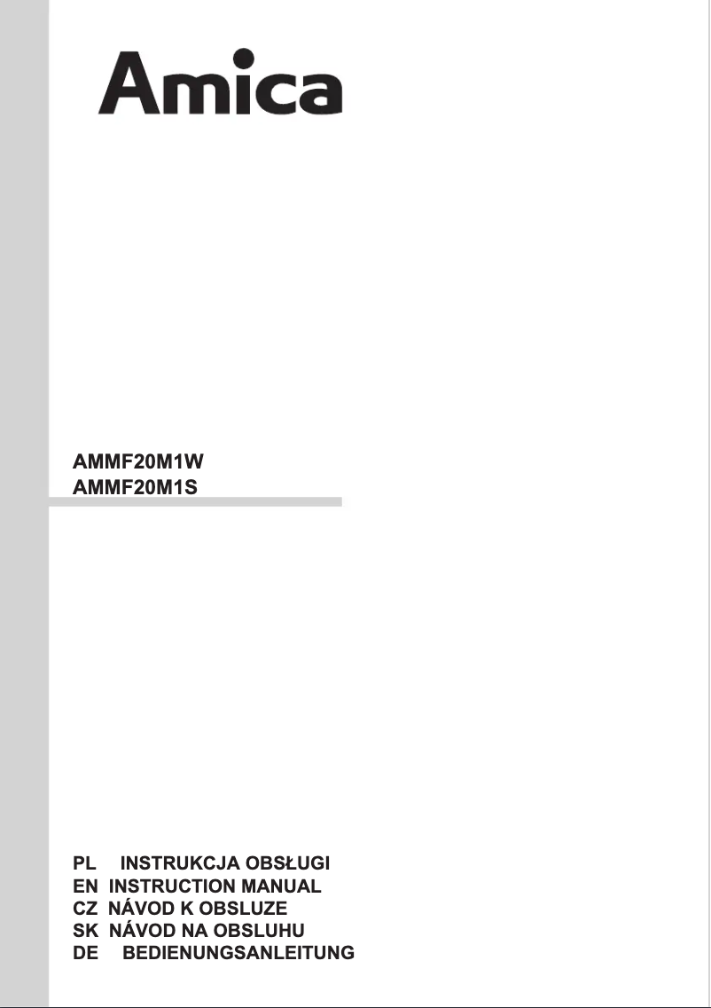 Page n°1 - Manuel utilisateur Amica AMMF20M1S
