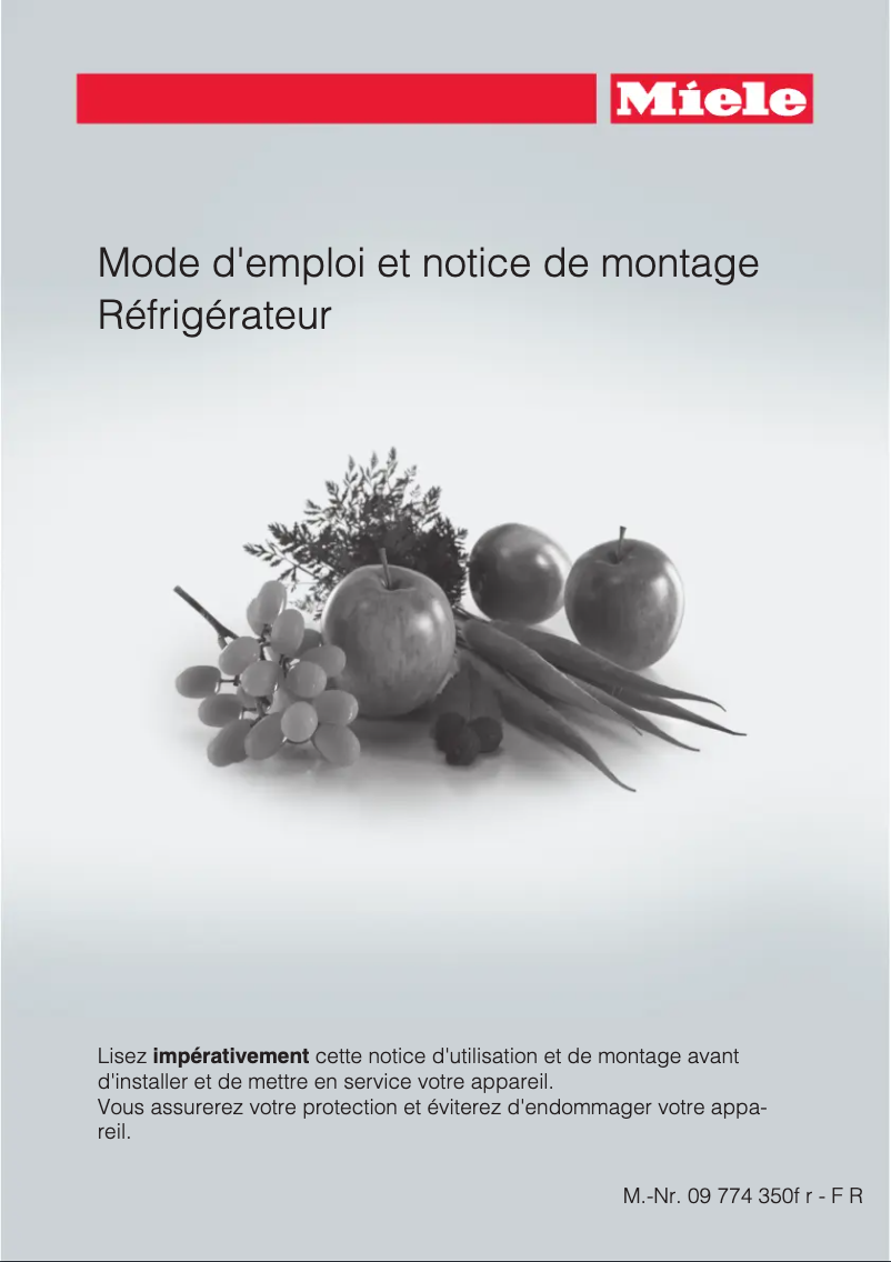 Page n°1 - Manuel utilisateur Miele K 1901 VI