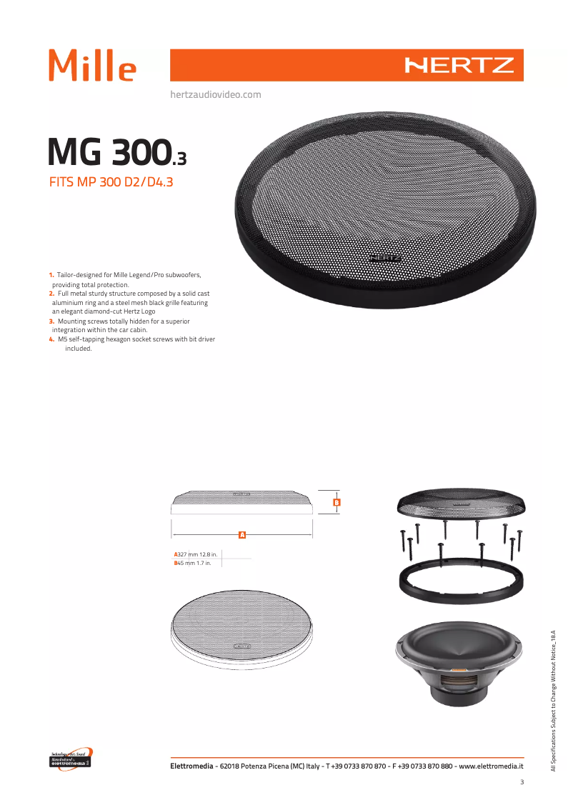 Page 1 de la notice Manuel utilisateur Hertz Mille MG 300.3