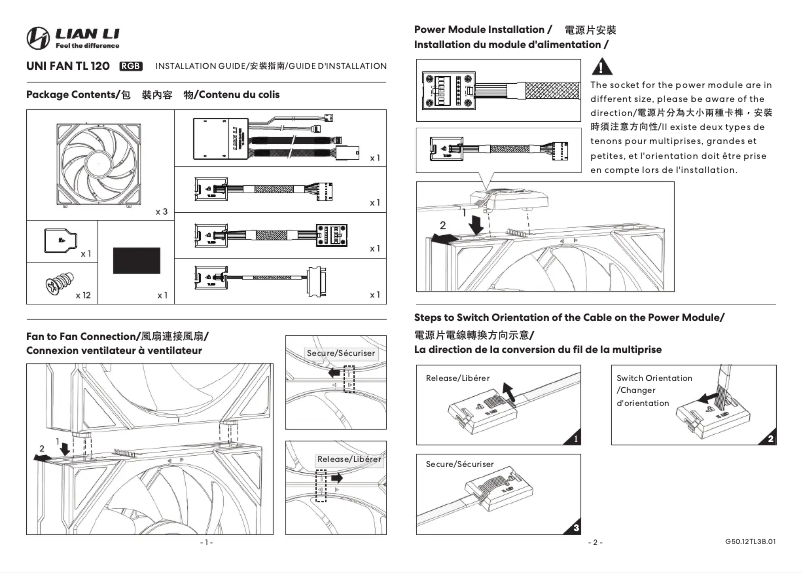 Image de la première page du manuel de l'appareil UNI FAN TL 120