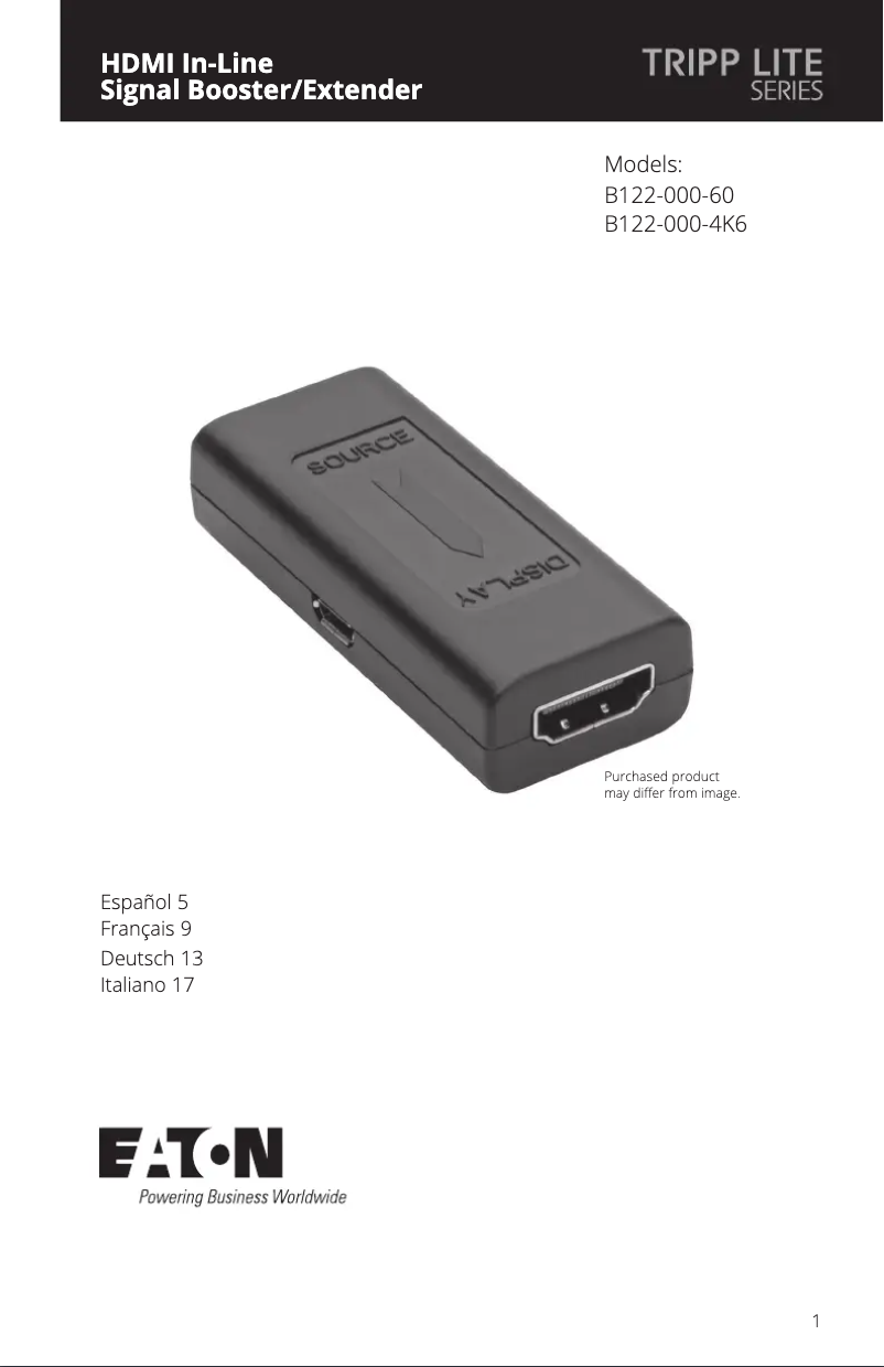 Page n°1 - Manuel utilisateur Tripp Lite B122-000-4K6