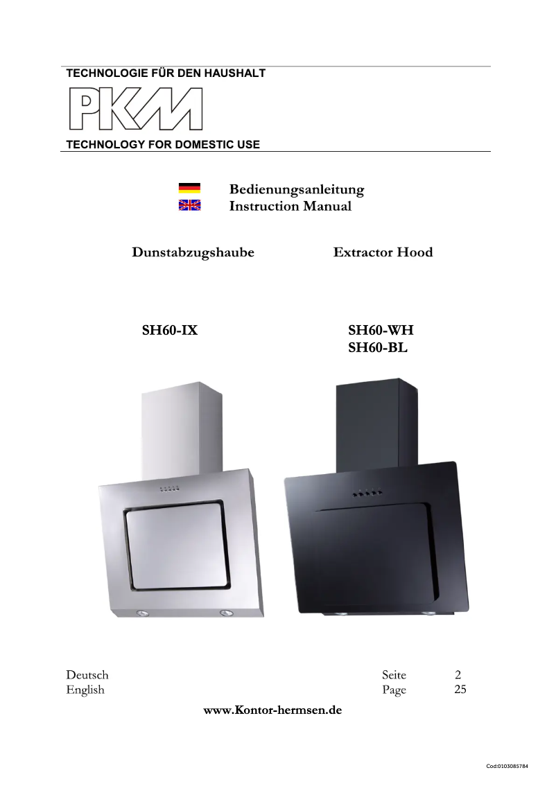 Page 1 de la notice Manuel utilisateur PKM SH60-IX
