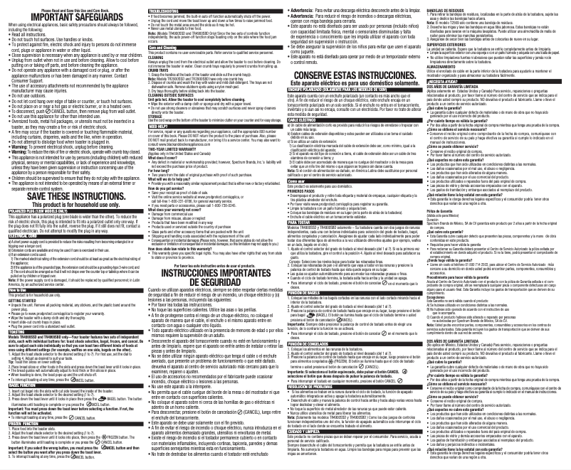 Image de la première page du manuel de l'appareil TR4900SBD