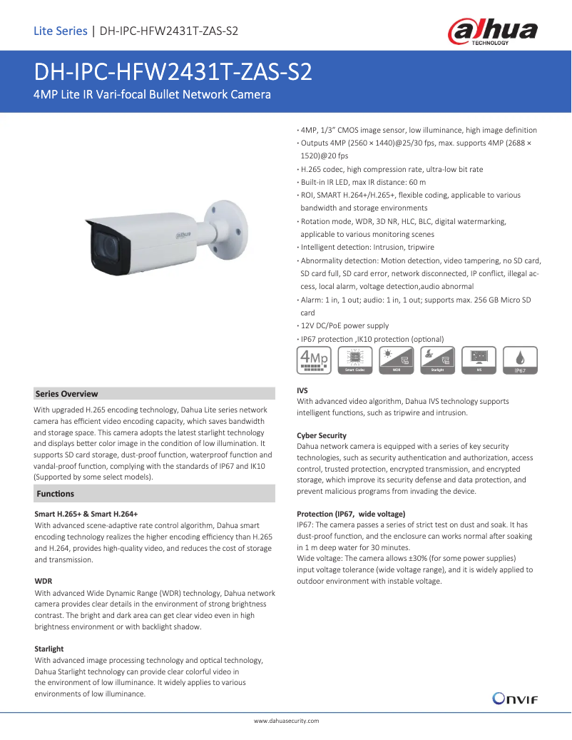 Image de la première page du manuel de l'appareil IPC-HFW2431T-ZAS-S2