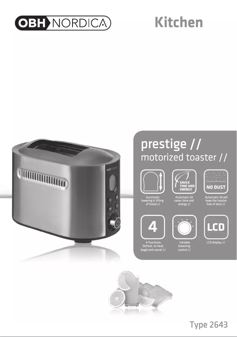 Page 1 de la notice Manuel utilisateur OBH Nordica Prestige 2643