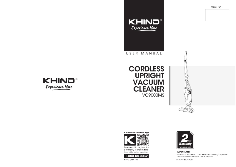 Image de la première page du manuel de l'appareil VC9000MS