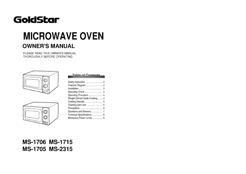 Image de la première page du manuel de l'appareil MS-2315