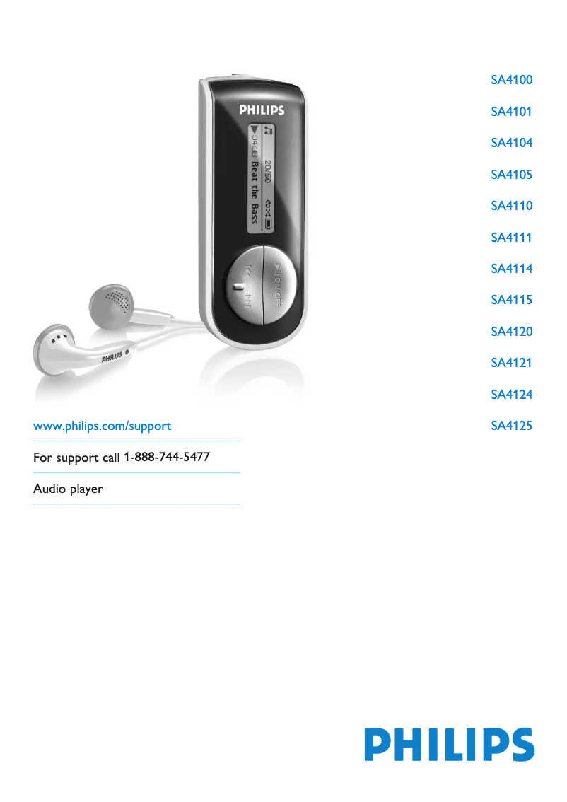 Image de la première page du manuel de l'appareil GoGear Flash SA4111
