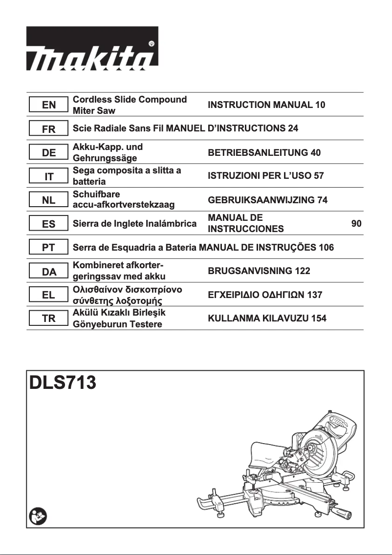 Page 1 de la notice Manuel utilisateur Makita DLS713