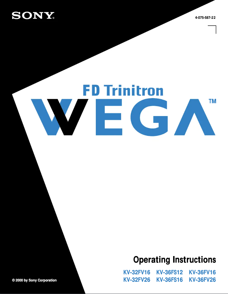 Page 1 de la notice Manuel utilisateur Sony KV-36FV16