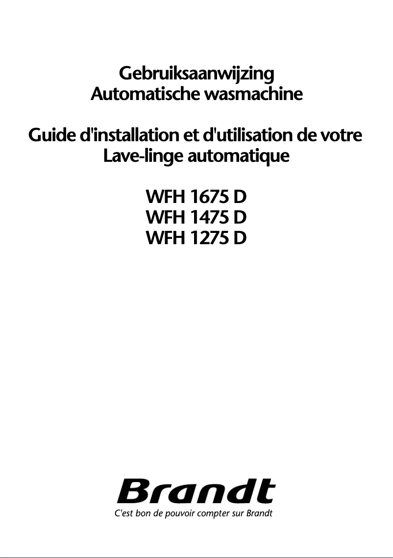 Página 1 del manual Manual de usuario Brandt WFH 1275 D
