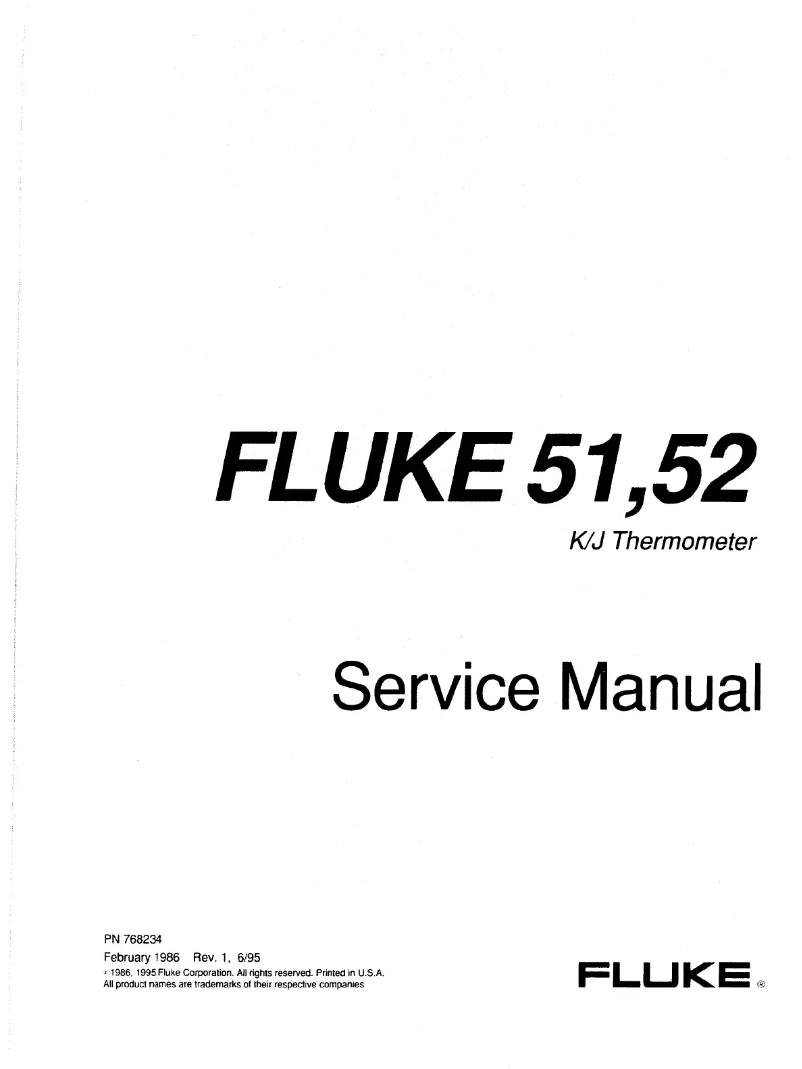 Page n°1 - Manuel utilisateur Fluke 52 II