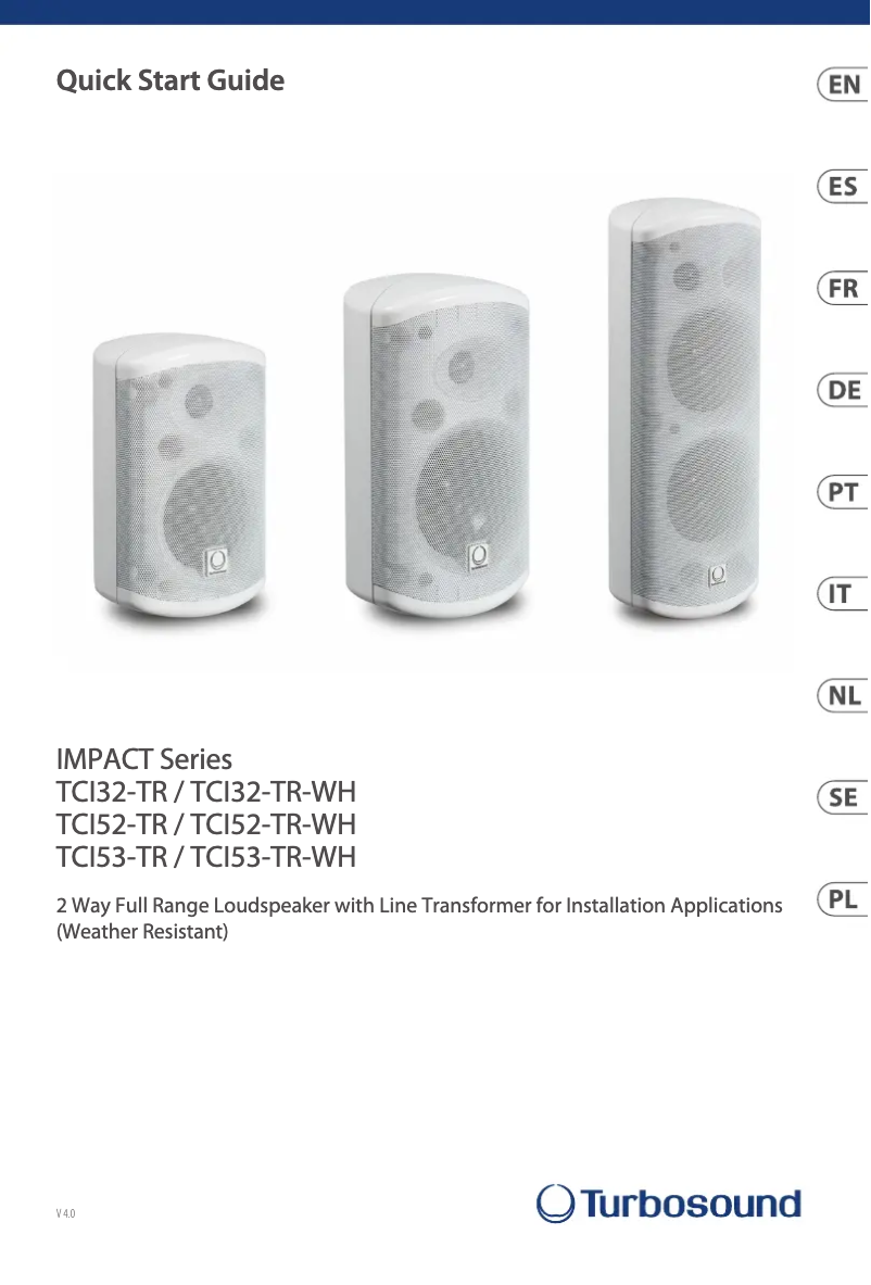 Page n°1 - Guide de démarrage rapide Turbosound Impact TCI53-TR