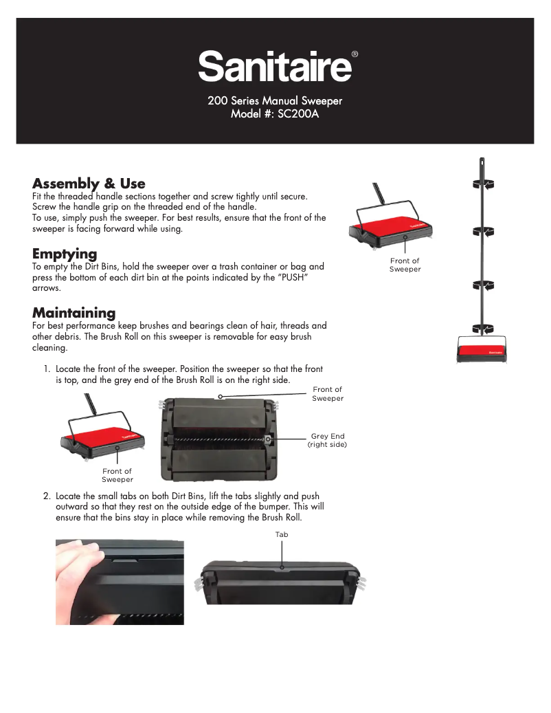Image de la première page du manuel de l'appareil SC200A