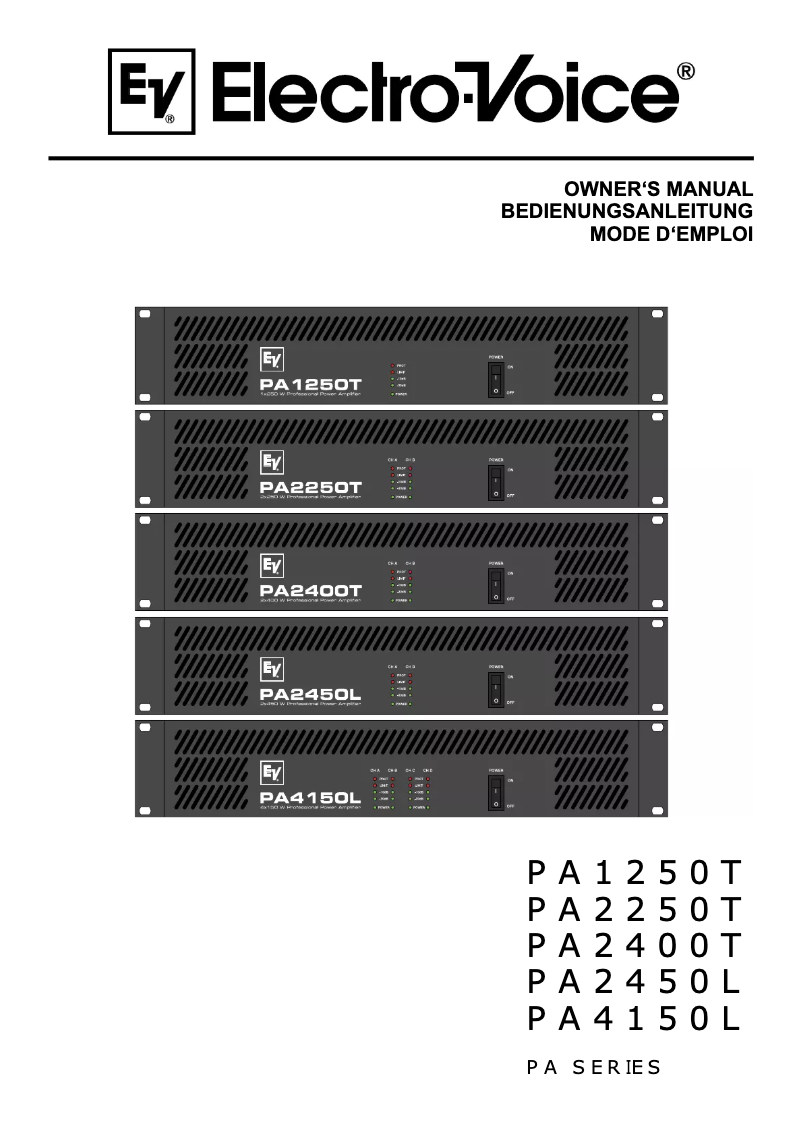 Image de la première page du manuel de l'appareil PA4150L