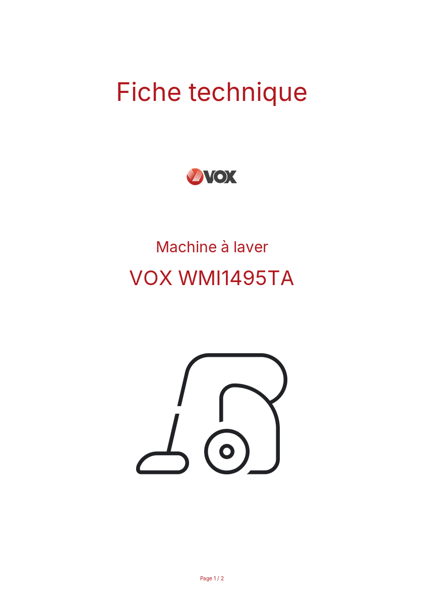Image de la première page du manuel de l'appareil WMI1495TA