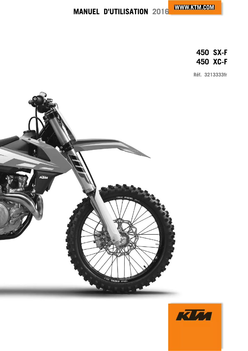 Image de la première page du manuel de l'appareil 450 XC-F (2016)
