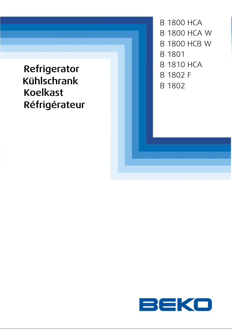 Page 1 de la notice Manuel utilisateur Beko B 1801