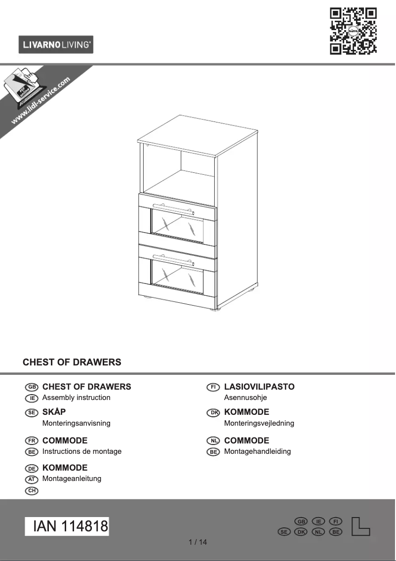 Page 1 de la notice Manuel utilisateur Livarno Lux IAN 114818