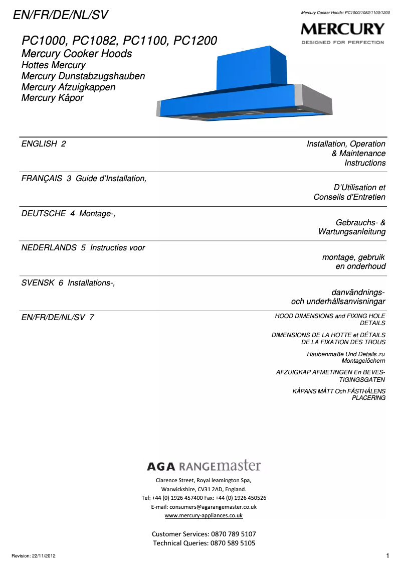 Page 1 de la notice Manuel utilisateur Falcon PC1100
