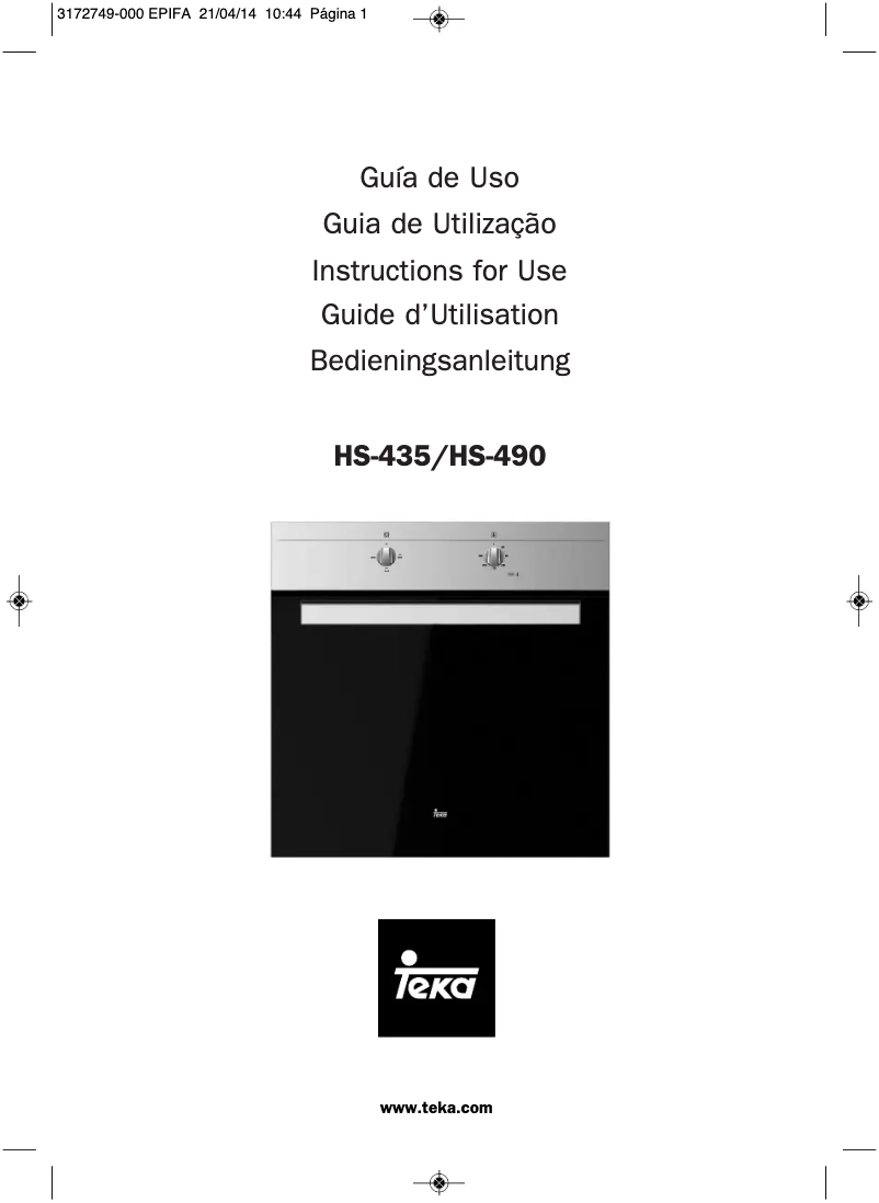 Page 1 de la notice Manuel utilisateur Teka HS 435