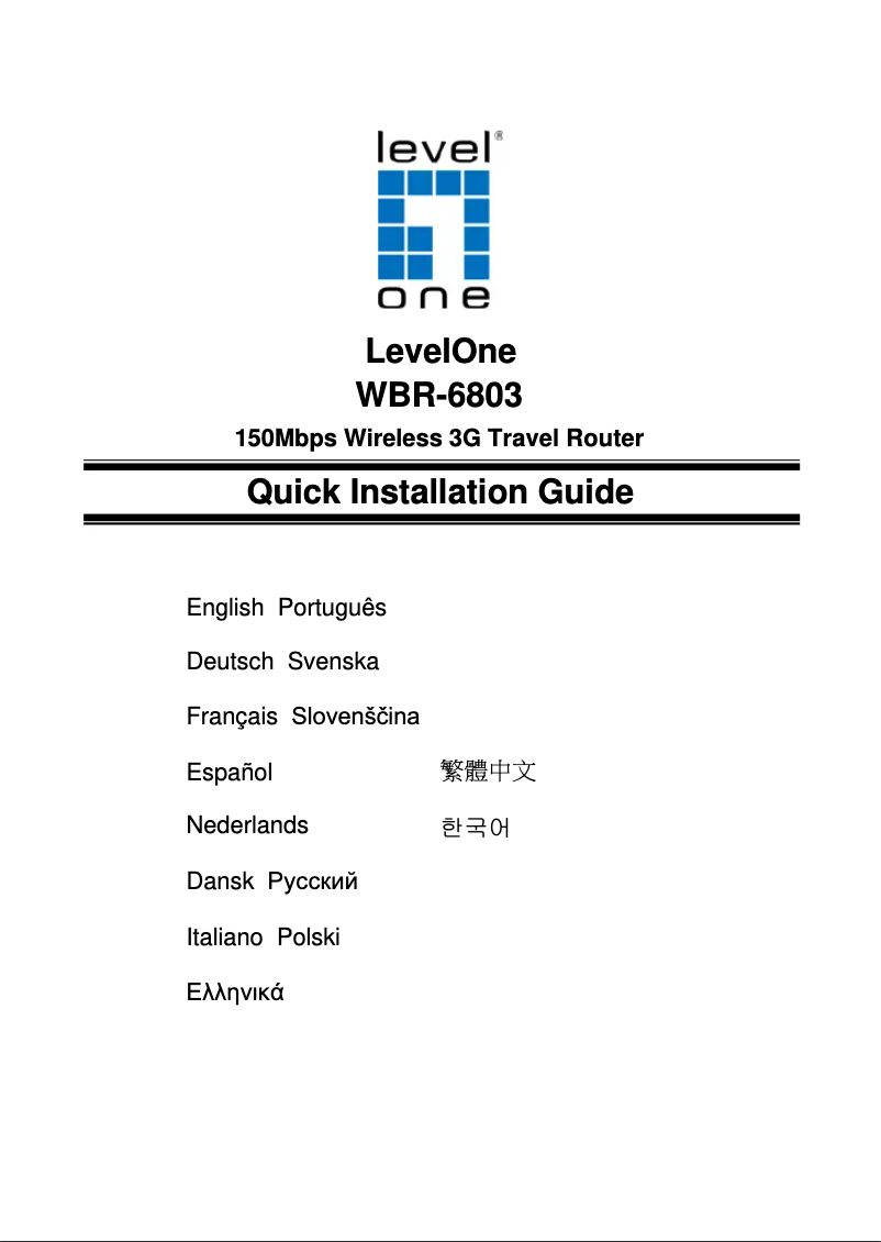 Image de la première page du manuel de l'appareil WBR-6803