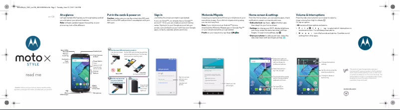 Page 1 de la notice Guide d'installation Motorola Moto X Pure Edition