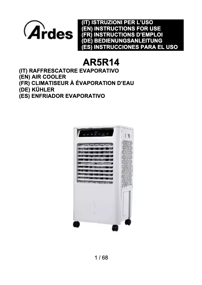 Imagen de la primera página del manual del dispositivo AR5R14