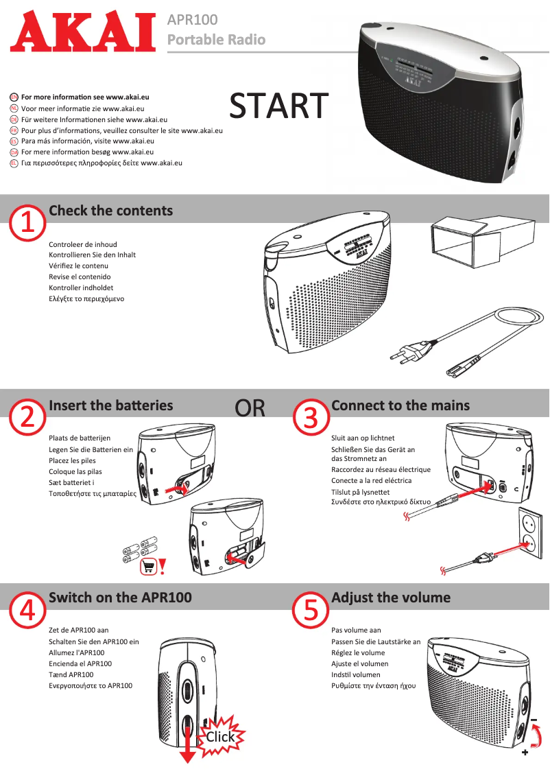Page n°1 - Manuel utilisateur AKAI APR100RD