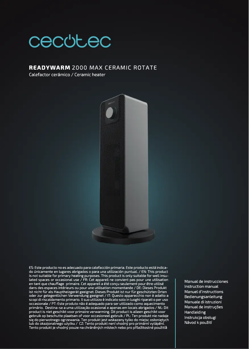 Page n°1 - Manuel utilisateur Cecotec ReadyWarm 2000 Max Ceramic Rotate