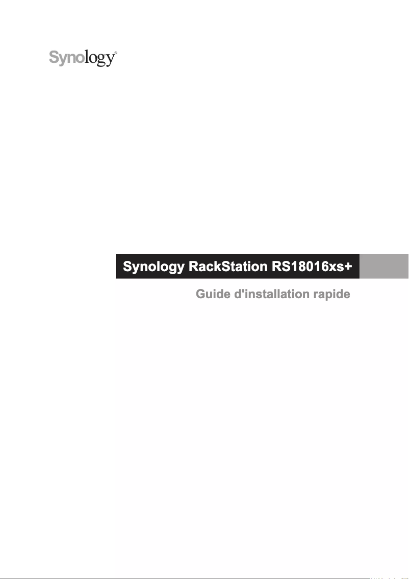 Page 1 de la notice Manuel utilisateur Synology RS18016XS+