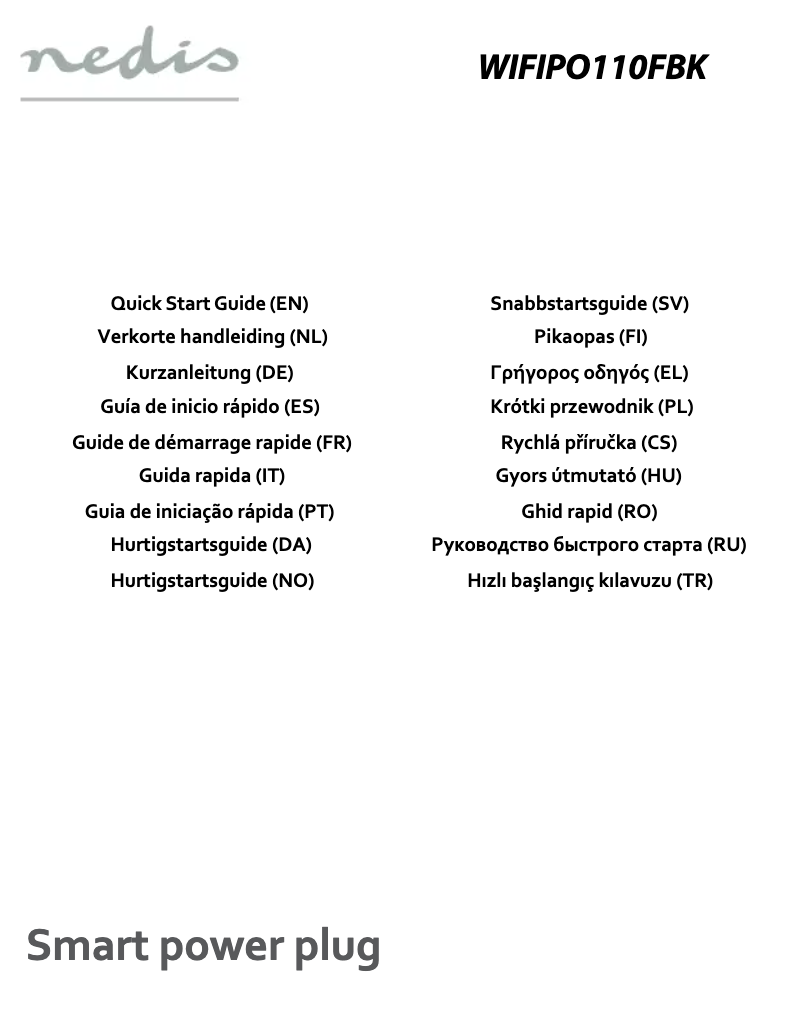 Page 1 de la notice Manuel utilisateur Nedis WIFIPO110FBK