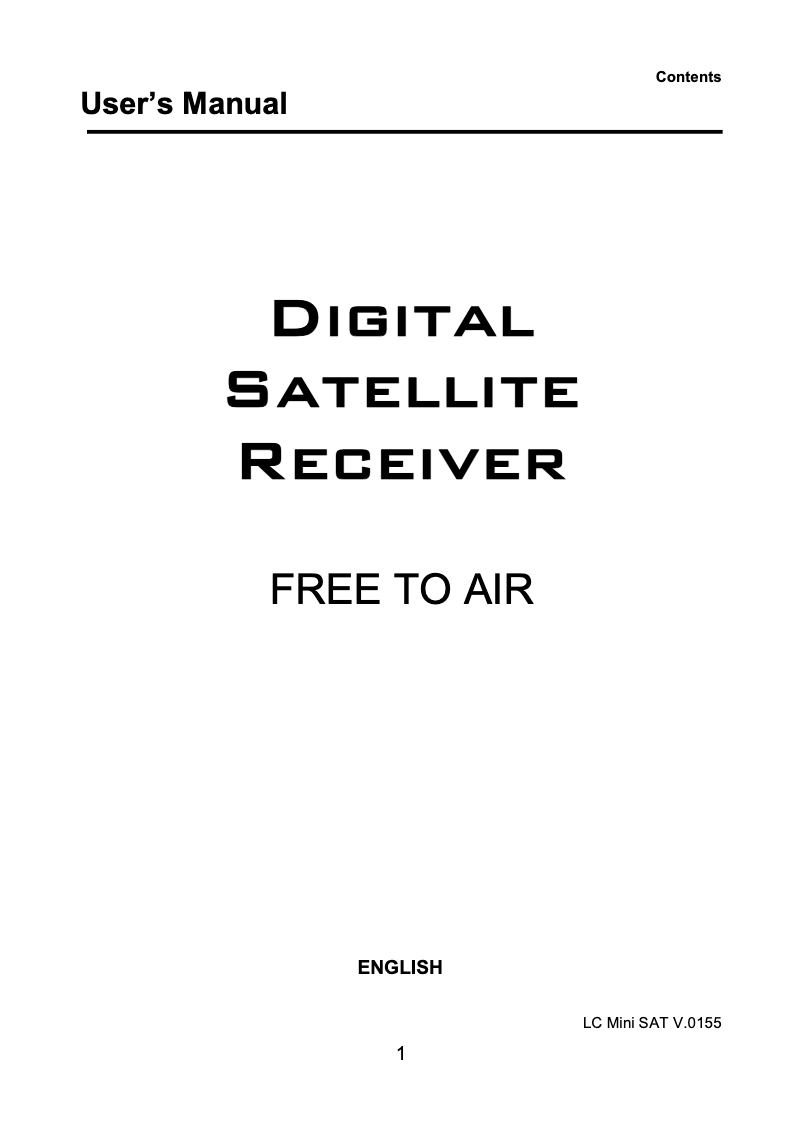 Page 1 de la notice Manuel utilisateur Megasat 212