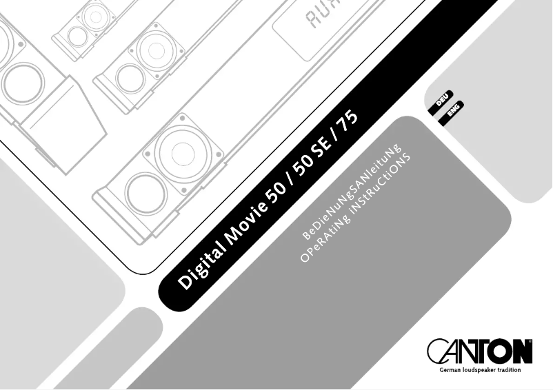 Page 1 de la notice Manuel utilisateur Canton DM50SE