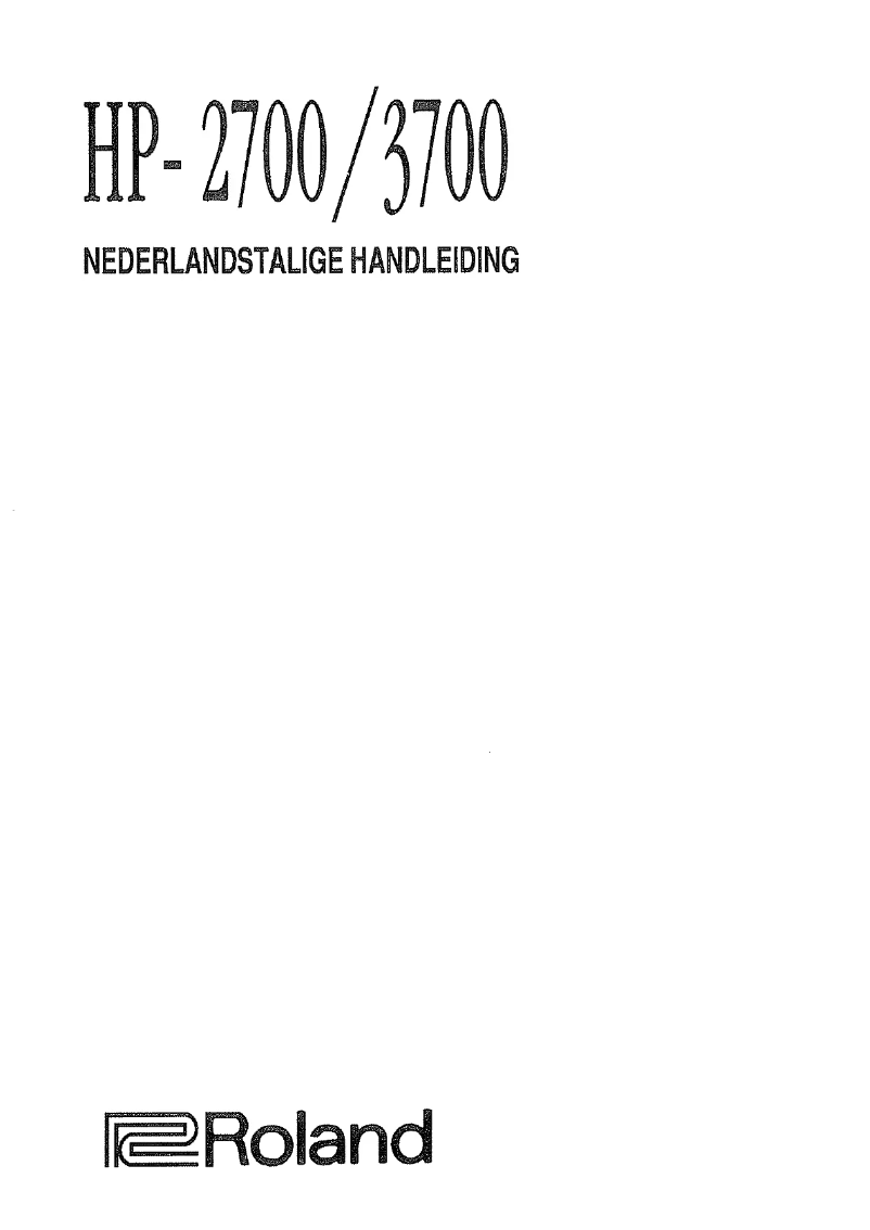 Page 1 de la notice Manuel utilisateur Roland HP2700