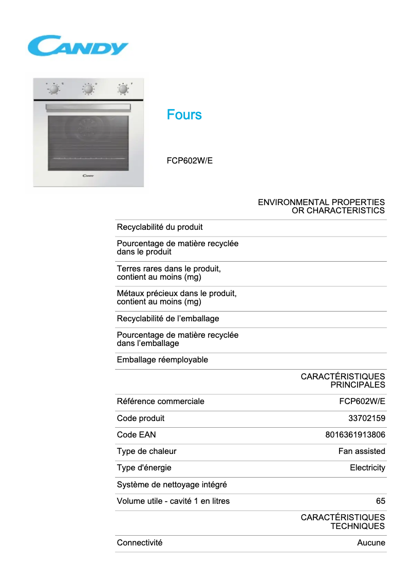 Image de la première page du manuel de l'appareil FCP602W/E